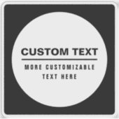 はっきりしたシンプルカスタマイズ可能な文字テンプレート シール (正面)