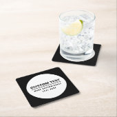 はっきりしたシンプルカスタマイズ可能な文字テンプレート スクエアペーパーコースター (インサイチュ)