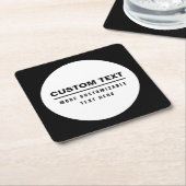 はっきりしたシンプルカスタマイズ可能な文字テンプレート スクエアペーパーコースター (アングル)