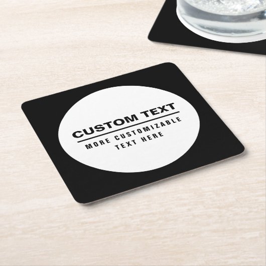はっきりしたシンプルカスタマイズ可能な文字テンプレート スクエアペーパーコースター (アングル)