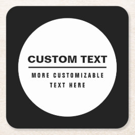 はっきりしたシンプルカスタマイズ可能な文字テンプレート スクエアペーパーコースター