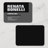 はっきりしたシンプルグレーブラックモダンミニマリストシック 名刺 (正面/裏面)