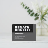 はっきりしたシンプルグレーブラックモダンミニマリストシック 名刺 (スタンド正面)