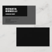 はっきりしたシンプルグレー黒ミニマモダンリスト 名刺 (正面/裏面)