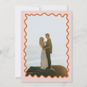 はっきりしたシンプルコーラルピンク結婚式招待状 招待状 (裏面)