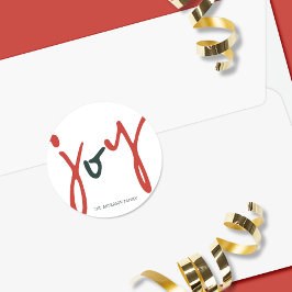 はっきりしたシンプルジョイレッドグリーン ラウンドシール