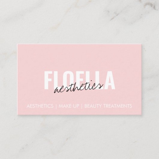 はっきりしたシンプルピンクスクリプト美しいロイヤリティ 名刺 (正面)