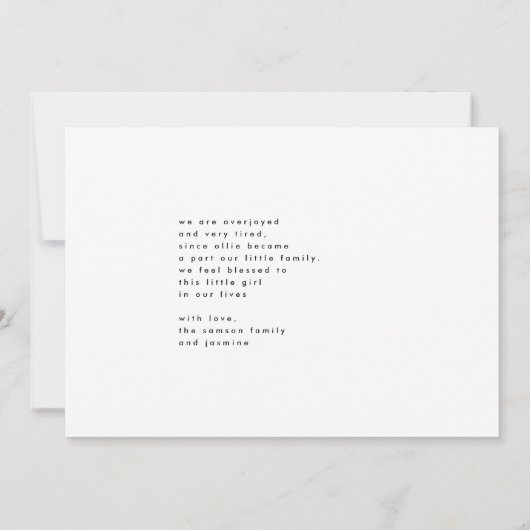 はっきりしたシンプルミニマル写真電話誕生 (裏面)