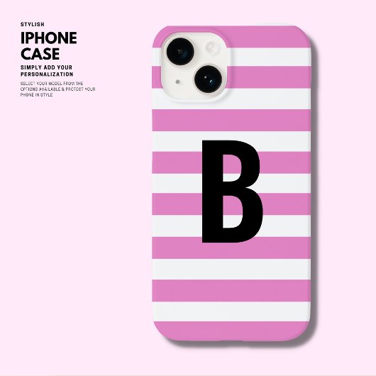 はっきりしたシンプルモダンイニシャルストライプモノグラム Case-Mate iPhoneケース