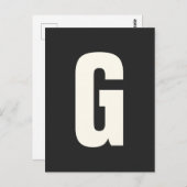 はっきりしたシンプルモダンイニシャルモノグラムレタカスタムー ポストカード (正面/裏面)