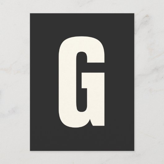 はっきりしたシンプルモダンイニシャルモノグラムレタカスタムー ポストカード (正面)
