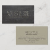 はっきりしたシンプル男らし平素田舎質黒板灰色 名刺 (正面/裏面)