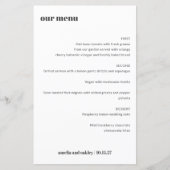 はっきりしたシンプル白黒シンプルCustom Wedding Menu (正面)