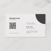 はっきりしたシンプル白黒スキャン可能Qrcode 名刺 (裏面)