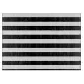 はっきりしたシンプル白黒ストライプ カッティングボード (正面)