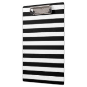 はっきりしたシンプル白黒ストライプ クリップボード (左)