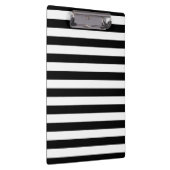 はっきりしたシンプル白黒ストライプ クリップボード (右)