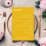 はっきりしたシンプル黄色シンプルCustom Wedding Menu<br><div class="desc">可愛はっきりしたいミニマルモダンリストイエローレトロシンプルカスタムウェディングメニュー</div>