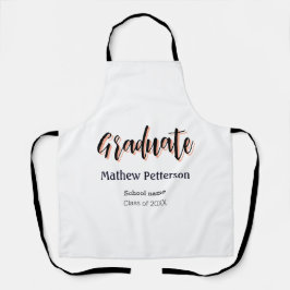 はっきりしたシンプル黒の卒業式モダン エプロン