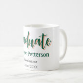 はっきりしたシンプル黒の卒業式モダン コーヒーマグカップ (正面右)