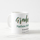 はっきりしたシンプル黒の卒業式モダン コーヒーマグカップ (正面左)