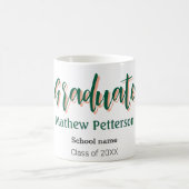 はっきりしたシンプル黒の卒業式モダン コーヒーマグカップ (中央)