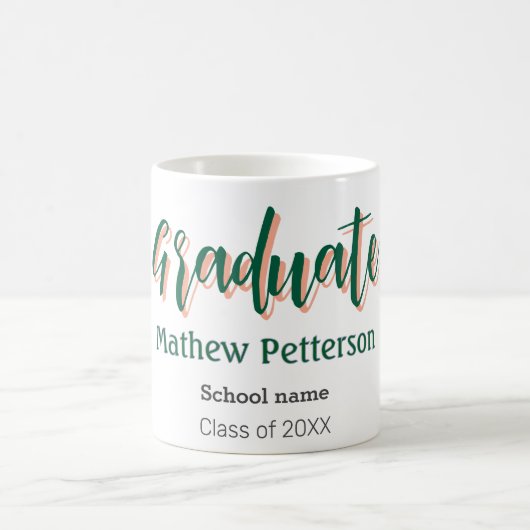 はっきりしたシンプル黒の卒業式モダン コーヒーマグカップ (中央)