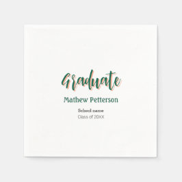 はっきりしたシンプル黒の卒業式モダン スタンダードカクテルナプキン