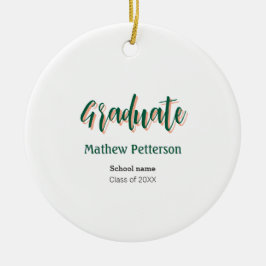 はっきりしたシンプル黒の卒業式モダン セラミックオーナメント