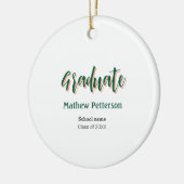 はっきりしたシンプル黒の卒業式モダン セラミックオーナメント (左)