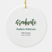 はっきりしたシンプル黒の卒業式モダン セラミックオーナメント (裏面)