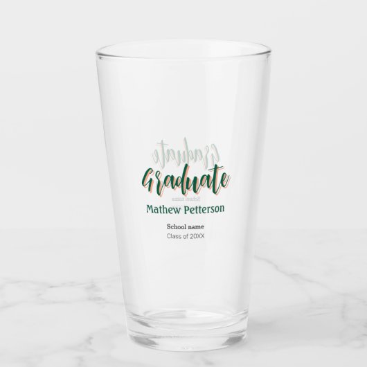 はっきりしたシンプル黒の卒業式モダン タンブラーグラス (正面)