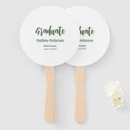 はっきりしたシンプル黒の卒業式モダン ハンドファン