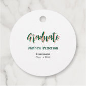 はっきりしたシンプル黒の卒業式モダン フェイバータグ (裏面)