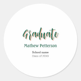 はっきりしたシンプル黒の卒業式モダン ラウンドシール