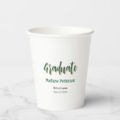 はっきりしたシンプル黒の卒業式モダン 紙コップ (裏面)