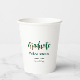 はっきりしたシンプル黒の卒業式モダン 紙コップ