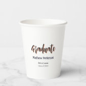 はっきりしたシンプル黒の卒業式モダン 紙コップ (裏面)