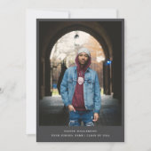 はっきりしたシンプル黒モダン画ミニマル卒業 案内状 (正面)