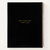 はっきりしたシンプル黒・金ゴールドモノグラム空白のレシピ ノートブック (裏面)