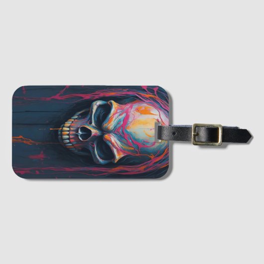 はっきりしたスカルエディ&トラベ鮮やかル ラゲッジタグ (正面横)