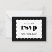 はっきりしたスケーラブル縁ど白黒QRコードRSVP ノートカード (正面)