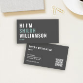 はっきりしたスタイリッシュクール打モダンタイポグラフィQR 名刺