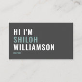 はっきりしたスタイリッシュクール打モダンタイポグラフィQR 名刺 (正面)