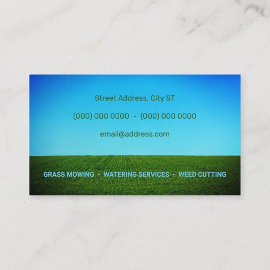 はっきりしたスタイル文字及び芝生 名刺 (裏面)