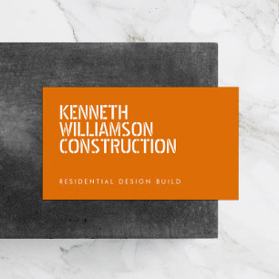 はっきりしたステンシルオレンジ建築 名刺