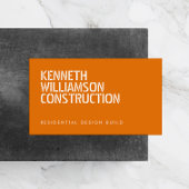 はっきりしたステンシルオレンジ建築 名刺