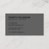 はっきりしたステンシルダークグレー建築 名刺 (裏面)