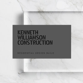 はっきりしたステンシルダークグレー建築 名刺