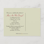 はっきりしたストライプお知らせポストカード（赤） 案内ポストカード (裏面)